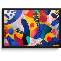 PosterMonkey Poster in lijst - Fotolijst 60x40 cm - Posters - Vormen - Abstract - Stippels - Blauw - Posterlijst zwart - Decoratie - Wanddecoratie woonkamer - Muurdecoratie slaapkamer