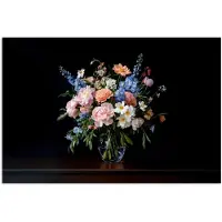 PosterMonkey Poster 30x20 cm - Pastel - Bloemen - Glazen - Vaas - Posters - Kamer decoratie - Wanddecoratie woonkamer - Muurdecoratie slaapkamer