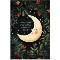PosterMonkey Poster 80x120 cm - Maan - Quote - Bloemen - Sterren - Posters - Kamer decoratie - Wanddecoratie woonkamer - Muurdecoratie slaapkamer