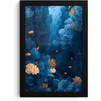 PosterMonkey Poster in lijst - Fotolijst 20x30 cm - Posters - Koraalrif - Vissen - Oceaan - Blauw - Posterlijst zwart - Decoratie - Wanddecoratie woonkamer - Muurdecoratie slaapkamer