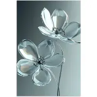 PosterMonkey Poster 40x60 cm - Kristal - Bloemen - Grijs - Posters - Kamer decoratie - Wanddecoratie woonkamer - Muurdecoratie slaapkamer