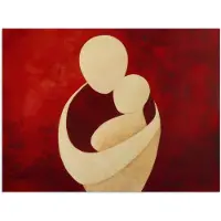 PosterMonkey Poster 120x90 cm - Abstract - Moeder - Kind - Rood - Posters - Kamer decoratie - Wanddecoratie woonkamer - Muurdecoratie slaapkamer
