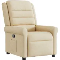 vidaXL Fauteuil verstelbaar stof crèmekleurig