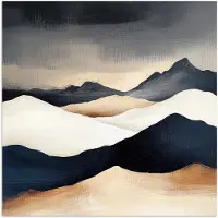 PosterMonkey Poster 50x50 cm - Bergen - Donkerblauw - Landschap - Posters - Kamer decoratie - Wanddecoratie woonkamer - Muurdecoratie slaapkamer