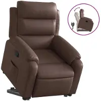 vidaXL Sta-op-fauteuil verstelbaar kunstleer bruin