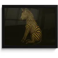 PosterMonkey Poster in lijst - Fotolijst 40x30 cm - Posters - Zebra - Strepen - Goud - Posterlijst zwart - Decoratie - Wanddecoratie woonkamer - Muurdecoratie slaapkamer