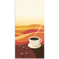 PosterMonkey Poster 80x160 cm - Koffie - Landschap - Oranje - Koffiebonen - Posters - Kamer decoratie - Wanddecoratie woonkamer - Muurdecoratie slaapkamer