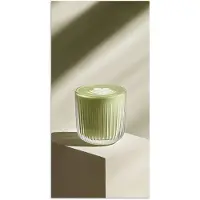 PosterMonkey Poster 60x120 cm - Matcha - Glas - Groen - Minimalistisch - Posters - Kamer decoratie - Wanddecoratie woonkamer - Muurdecoratie slaapkamer