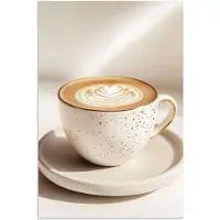 PosterMonkey Poster 40x60 cm - Cappuccino - Schuim - Schotel - Beige - Posters - Kamer decoratie - Wanddecoratie woonkamer - Muurdecoratie slaapkamer