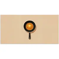 PosterMonkey Poster 160x80 cm - Pannenkoek - Koekenpan - Boter - Minimalistisch - Posters - Kamer decoratie - Wanddecoratie woonkamer - Muurdecoratie slaapkamer