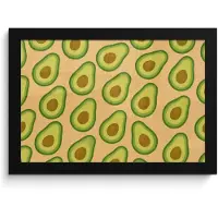 PosterMonkey Poster in lijst - Fotolijst 30x20 cm - Posters - Avocado - Patroon - Groen - Pit - Posterlijst zwart - Decoratie - Wanddecoratie woonkamer - Muurdecoratie slaapkamer