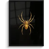 PosterMonkey Poster in lijst - Fotolijst 60x80 cm - Posters - Spin - Goud - Minimalistisch - Poten - Posterlijst zwart - Decoratie - Wanddecoratie woonkamer - Muurdecoratie slaapkamer