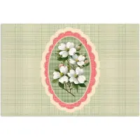 PosterMonkey Poster 90x60 cm - Bloemen - Illustratie - Geruit - Groen - Posters - Kamer decoratie - Wanddecoratie woonkamer - Muurdecoratie slaapkamer