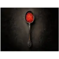 PosterMonkey Poster 120x90 cm - Zwart - Lepel - Caviar - Posters - Kamer decoratie - Wanddecoratie woonkamer - Muurdecoratie slaapkamer