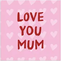 PosterMonkey Poster 50x50 cm - Love - Quote - Moeder - Rood - Posters - Kamer decoratie - Wanddecoratie woonkamer - Muurdecoratie slaapkamer