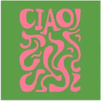 PosterMonkey Poster 30x30 cm - Abstract - Roze - Ciao - Vormen - Posters - Kamer decoratie - Wanddecoratie woonkamer - Muurdecoratie slaapkamer