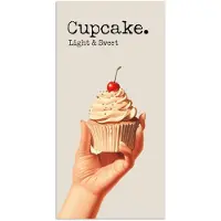 PosterMonkey Poster 40x80 cm - Cupcake - Zoet - Kers - Posters - Kamer decoratie - Wanddecoratie woonkamer - Muurdecoratie slaapkamer
