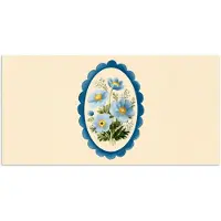 PosterMonkey Poster 120x60 cm - Lijst - Bloemen - Lichtblauw - Illustratie - Posters - Kamer decoratie - Wanddecoratie woonkamer - Muurdecoratie slaapkamer
