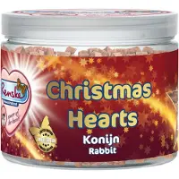 Renske 12x Kattensnack Gezonde Beloning Mini Kerst Hartjes Konijn 100 gr