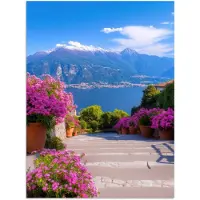 PosterMonkey Poster 60x80 cm - Lake Como - Italië - Landschap - Posters - Kamer decoratie - Wanddecoratie woonkamer - Muurdecoratie slaapkamer