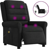 vidaXL Massagestoel elektrisch verstelbaar stof zwart