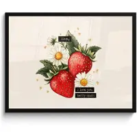 PosterMonkey Poster in lijst - Fotolijst 80x60 cm - Posters - Aardbeien - Madeliefjes - Quote - Sterretjes - Posterlijst zwart - Decoratie - Wanddecoratie woonkamer - Muurdecoratie slaapkamer