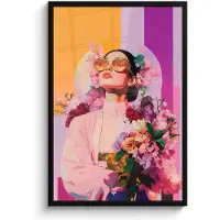 PosterMonkey Poster in lijst - Fotolijst 60x90 cm - Posters - Portret - Vrouw - Abstract - Bloemen - Posterlijst zwart - Decoratie - Wanddecoratie woonkamer - Muurdecoratie slaapkamer