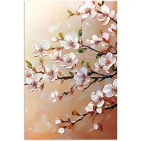PosterMonkey Poster 60x90 cm - Bloesemtakken - Schilderachtig - Roze - Posters - Kamer decoratie - Wanddecoratie woonkamer - Muurdecoratie slaapkamer