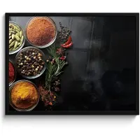 PosterMonkey Poster in lijst - Fotolijst 80x60 cm - Posters - Glazen - Bakjes - Blaadjes - Kruiden - Posterlijst zwart - Decoratie - Wanddecoratie woonkamer - Muurdecoratie slaapkamer
