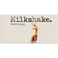 PosterMonkey Poster 150x75 cm - Milkshake - Kers - Rietje - Posters - Kamer decoratie - Wanddecoratie woonkamer - Muurdecoratie slaapkamer