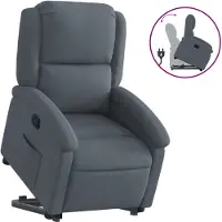 vidaXL Relaxfauteuil met opstahdhulp, donkergrijs, fluweel