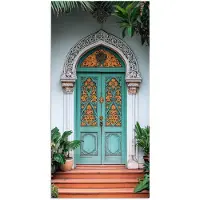 PosterMonkey Poster 20x40 cm - Deur - Patronen - Planten - Posters - Kamer decoratie - Wanddecoratie woonkamer - Muurdecoratie slaapkamer