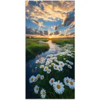 PosterMonkey Poster 80x160 cm - Beekje - Landschap - Margriet - Posters - Kamer decoratie - Wanddecoratie woonkamer - Muurdecoratie slaapkamer