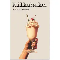 PosterMonkey Poster 80x120 cm - Milkshake - Kers - Rietje - Posters - Kamer decoratie - Wanddecoratie woonkamer - Muurdecoratie slaapkamer