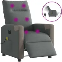 vidaXL Massagestoel elektrisch verstelbaar stof donkergrijs