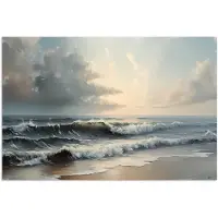 PosterMonkey Poster 60x40 cm - Strand - Zee - Zonsondergang - Posters - Kamer decoratie - Wanddecoratie woonkamer - Muurdecoratie slaapkamer