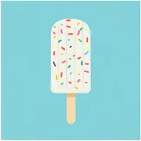 PosterMonkey Poster 75x75 cm - Ijsje - Stokje - Sprinkles - Lichtblauw - Posters - Kamer decoratie - Wanddecoratie woonkamer - Muurdecoratie slaapkamer