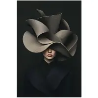PosterMonkey Poster 20x30 cm - Zwarte - Hoed - Vrouw - Posters - Kamer decoratie - Wanddecoratie woonkamer - Muurdecoratie slaapkamer