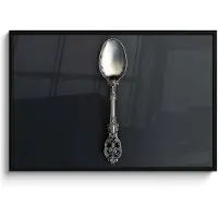 PosterMonkey Poster in lijst - Fotolijst 120x80 cm - Posters - Lepel - Zilver - Metaal - Posterlijst zwart - Decoratie - Wanddecoratie woonkamer - Muurdecoratie slaapkamer