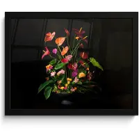 PosterMonkey Poster in lijst - Fotolijst 40x30 cm - Posters - Bloemen - Vaas - Kleurrijk - Posterlijst zwart - Decoratie - Wanddecoratie woonkamer - Muurdecoratie slaapkamer
