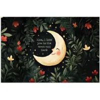 PosterMonkey Poster 60x40 cm - Maan - Quote - Bloemen - Sterren - Posters - Kamer decoratie - Wanddecoratie woonkamer - Muurdecoratie slaapkamer