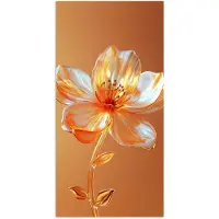 PosterMonkey Poster 75x150 cm - Glazen - Bloem - Oranje - Posters - Kamer decoratie - Wanddecoratie woonkamer - Muurdecoratie slaapkamer