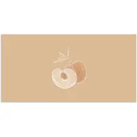 PosterMonkey Poster 160x80 cm - Perzik - Lijntekening - Pit - Beige - Posters - Kamer decoratie - Wanddecoratie woonkamer - Muurdecoratie slaapkamer