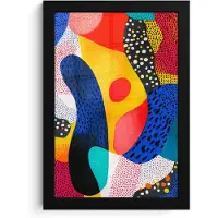 PosterMonkey Poster in lijst - Fotolijst 20x30 cm - Posters - Vormen - Abstract - Stippels - Blauw - Posterlijst zwart - Decoratie - Wanddecoratie woonkamer - Muurdecoratie slaapkamer