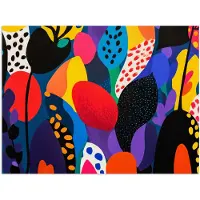 PosterMonkey Poster 80x60 cm - Bloemen - Bladeren - Abstract - Rood - Posters - Kamer decoratie - Wanddecoratie woonkamer - Muurdecoratie slaapkamer