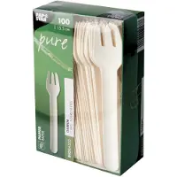 Papstar Papier-Gabeln "pure", L„nge: 155 mm, weiá, 100er