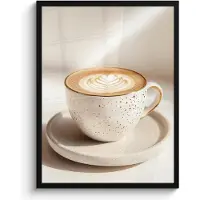 PosterMonkey Poster in lijst - Fotolijst 60x80 cm - Posters - Cappuccino - Schuim - Schotel - Beige - Posterlijst zwart - Decoratie - Wanddecoratie woonkamer - Muurdecoratie slaapkamer