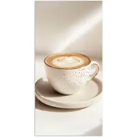 PosterMonkey Poster 80x160 cm - Cappuccino - Schuim - Schotel - Beige - Posters - Kamer decoratie - Wanddecoratie woonkamer - Muurdecoratie slaapkamer