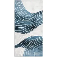 PosterMonkey Poster 60x120 cm - Lijnen - Golven - Abstract - Blauw - Posters - Kamer decoratie - Wanddecoratie woonkamer - Muurdecoratie slaapkamer