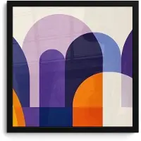 PosterMonkey Poster in lijst - Fotolijst 40x40 cm - Posters - Vormen - Abstract - Grafisch - Oranje - Posterlijst zwart - Decoratie - Wanddecoratie woonkamer - Muurdecoratie slaapkamer